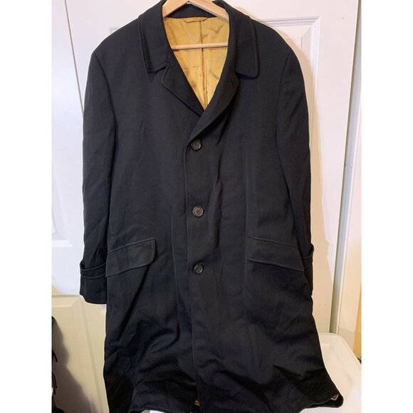 Vintage Amalgamated‎ Garment Sz 46 Men’s Black 3 Button Long Coat - Picture 4 of 4